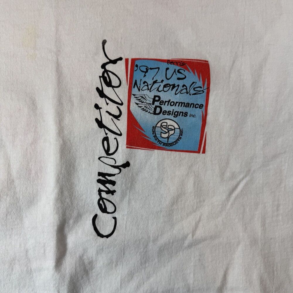 VTG 1997 US National Skydiving Championships T Shirt XL Competitor Sun Path Flaw